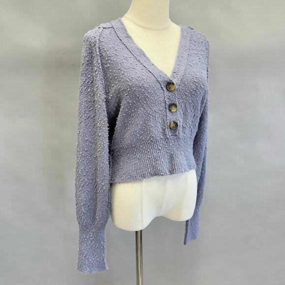 Free People Found My Friend Hoodie in Storm-lavender size Small Cropped Slouchy - Picture 13 of 15